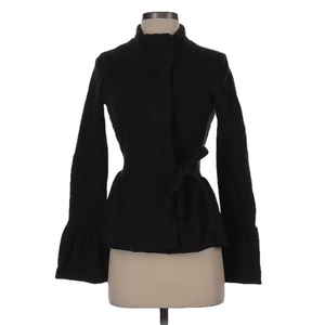 22 Black Long Bell Sleeve Coat Size SP